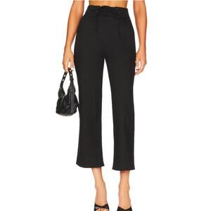 House of Harlow 1960 Black Lace Up Pants MEDIUM Ankle Flare Sailor $208 NEW